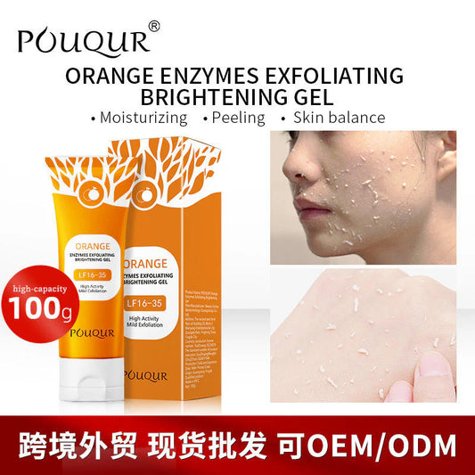 Orange Exfoliating Gel Scrub Gentle and Effective Scrub for Radiant Skin, Moisturizing Purifying Exfoliating Gel with Orange Enzymes, Deep Cleanses